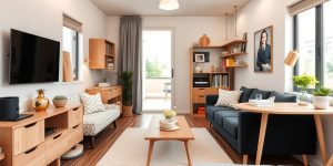 Spațiu mic, mobilă multifuncțională, organizare eficientă.