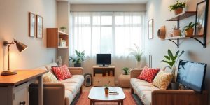 Spațiu mic, mobilă multifuncțională, organizare eficientă.